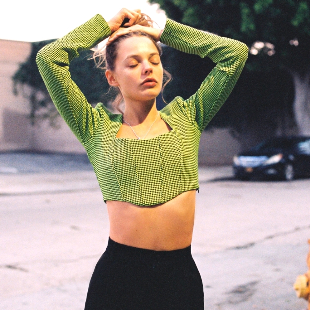 NWTs zara houndstooth crop corset top - Picture 4 of 6